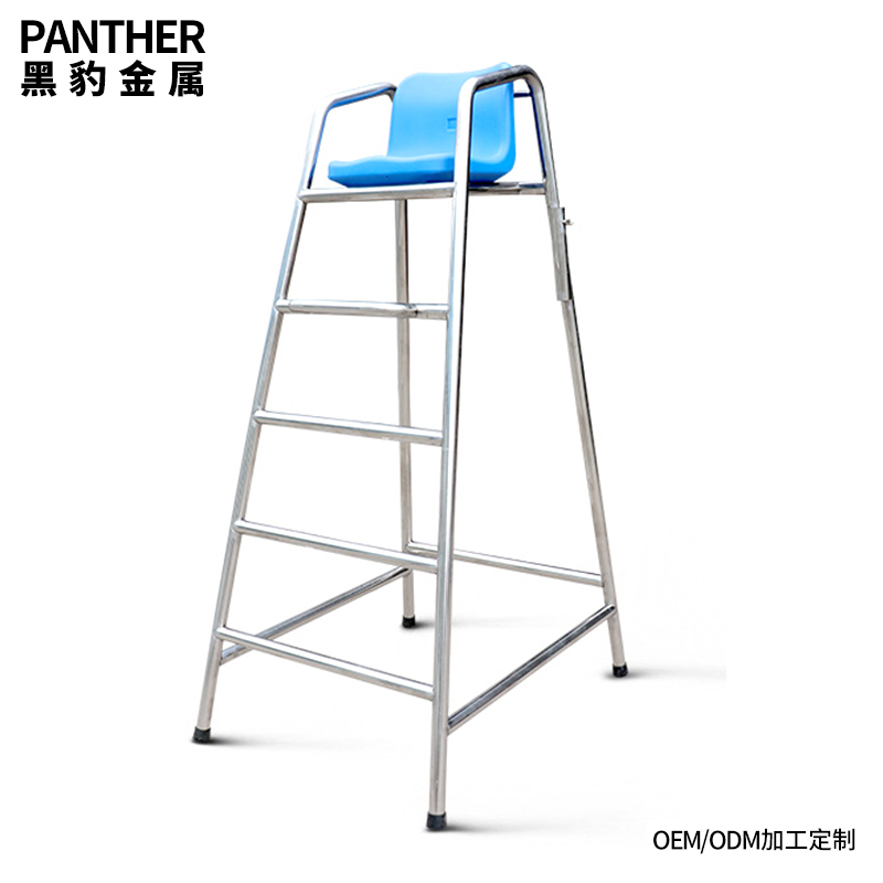 加厚304不锈钢泳池瞭望高凳救生椅